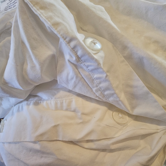 Pottery Barn Teen White Queen Duvet Cover with Colorful Trim - Picture 7 of 8